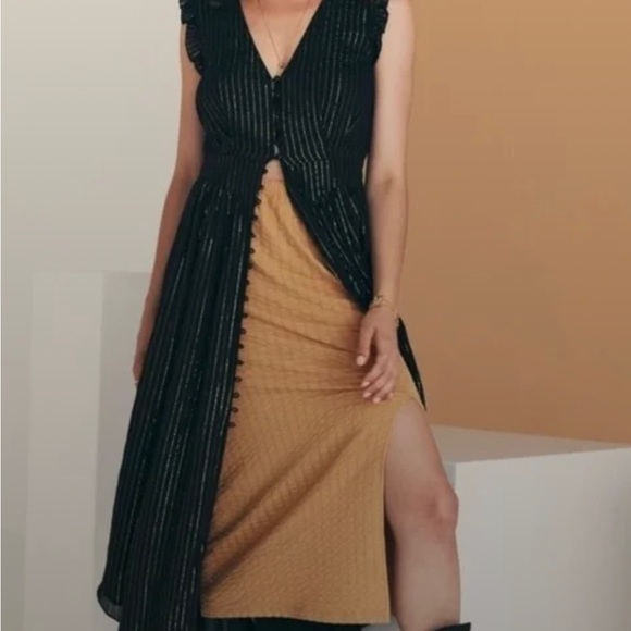 🔥Spell Mystic Sleeveless Midi Dress Black & Gold Size XS - Picture 4 of 8